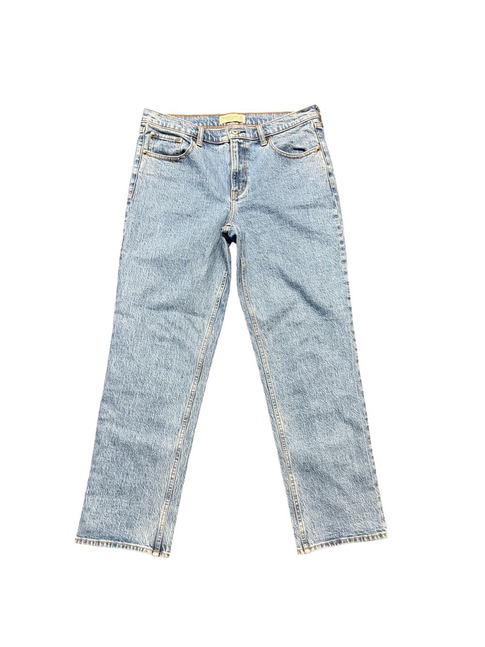 Abercrombie & Fitch 90s Straight Jeans Mid Rise Blue Denim 31 Regular 31R